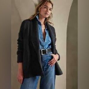 Banana Republic Wool-Blend Cardigan M Dark Charcoal